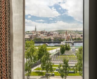 View of Derry across the Peace Bridge